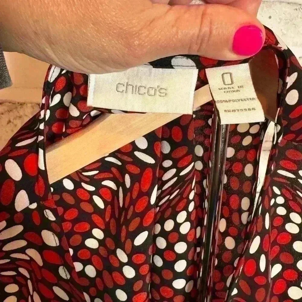 Chico’s Sleeveless Swirly Oval Hi-Lo Hem Tunic Top Size 0/Chico’s - Picture 2 of 6